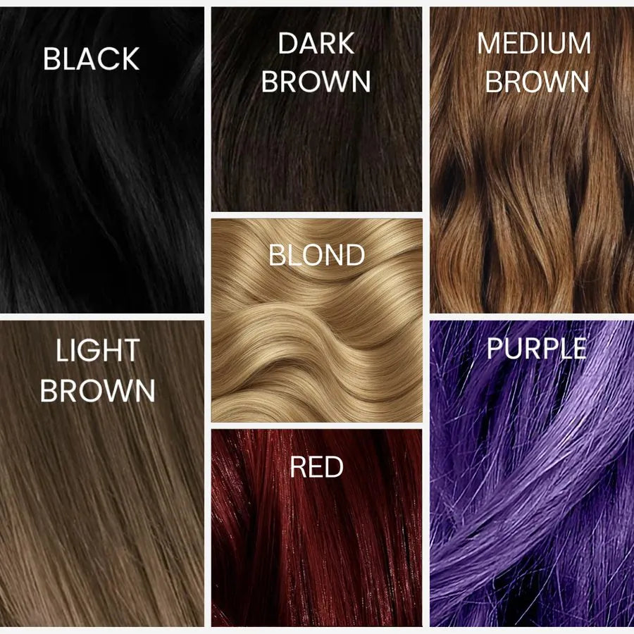 The seven Polar shades as hair swatches