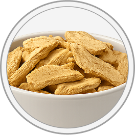 Bowl of yellowish-brown crackers on a white background
