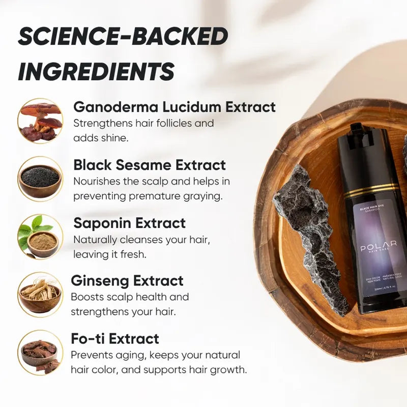 Polar bottle with its plant extracts: reishi mushroom, black sesame, saponin, ginseng and fo-ti
