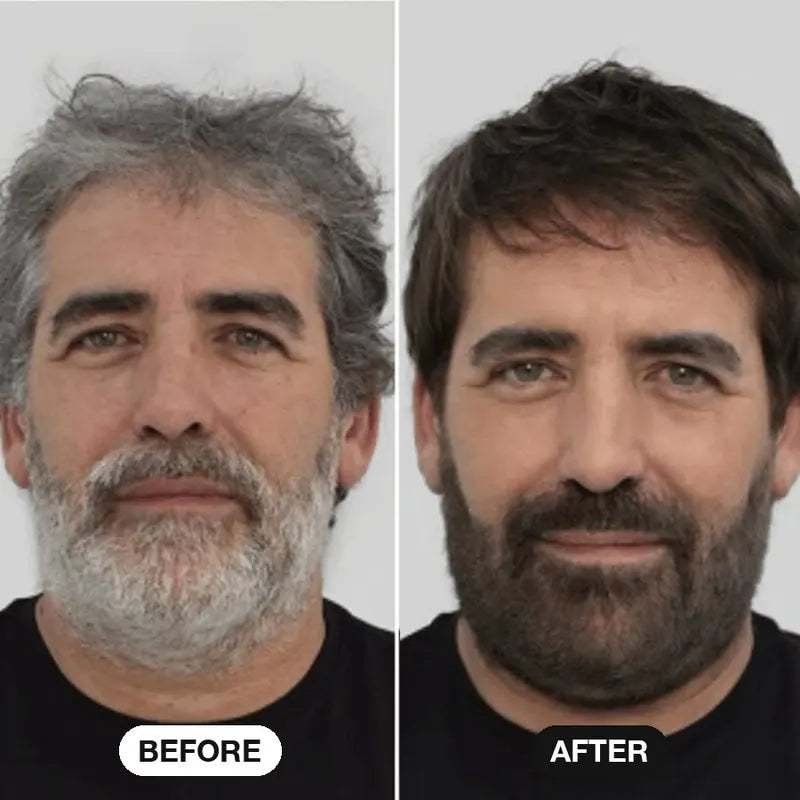 Before and after using Dark Brown