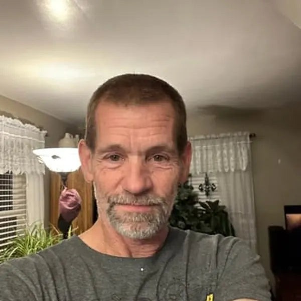 Richard W. after: darker hair and goatee with a little gray left