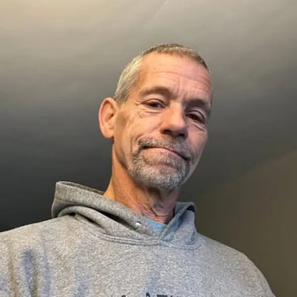 Richard W. before: short gray hair and gray goatee